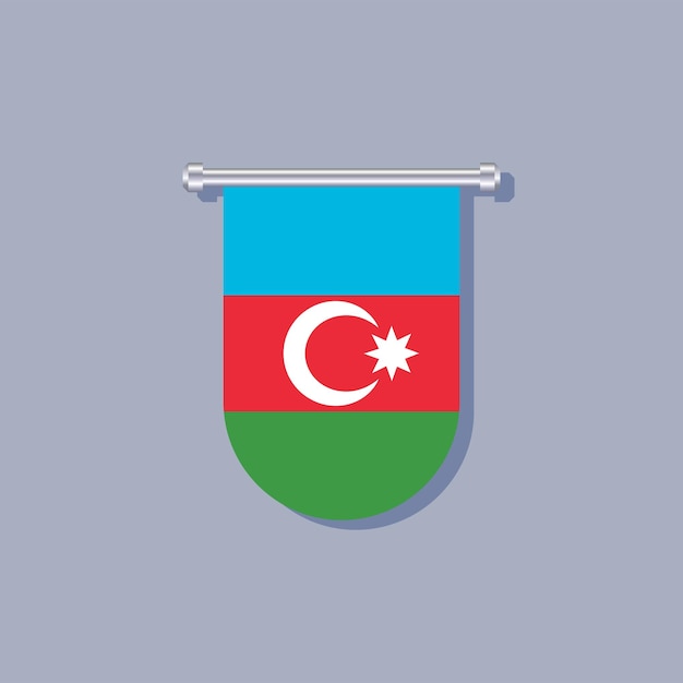 Illustration of Azerbaijan flag Template