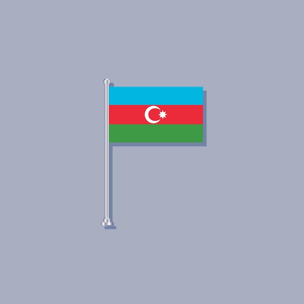 Illustration of Azerbaijan flag Template