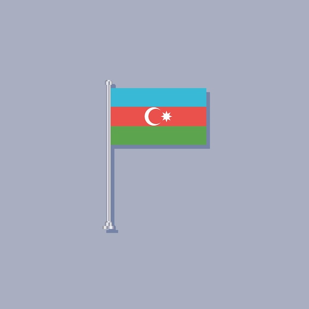 Illustration of Azerbaijan flag Template