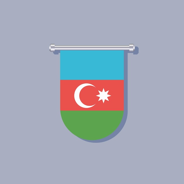 Illustration of Azerbaijan flag Template