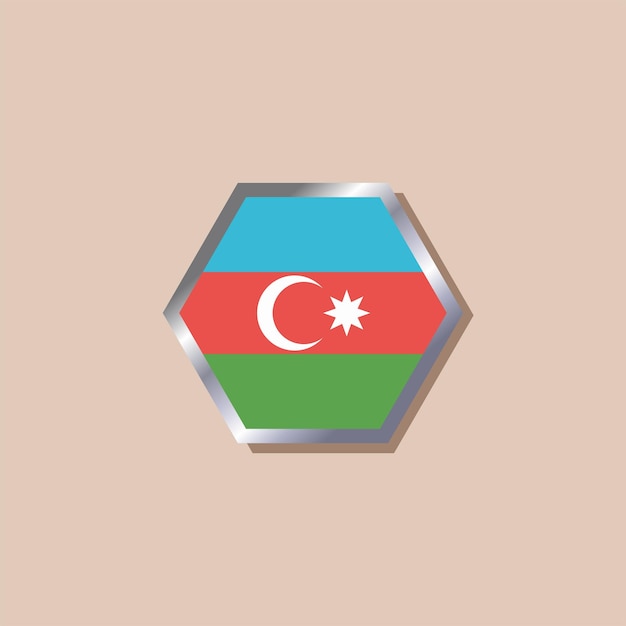 Illustration of Azerbaijan flag Template