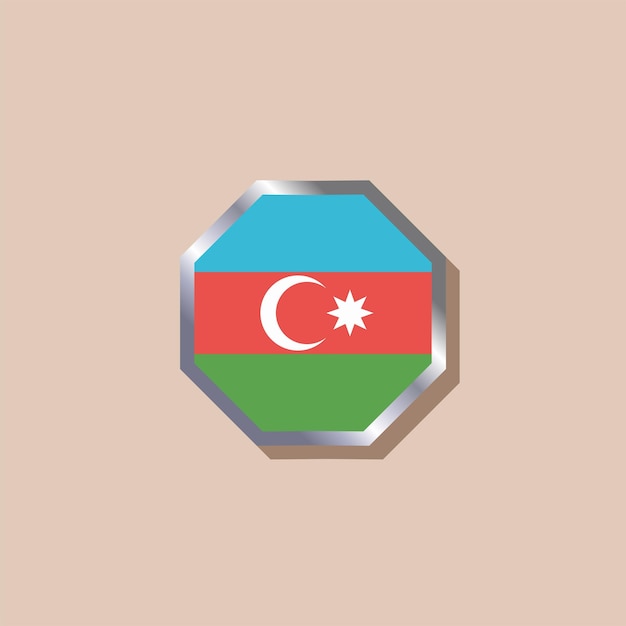 Illustration of Azerbaijan flag Template