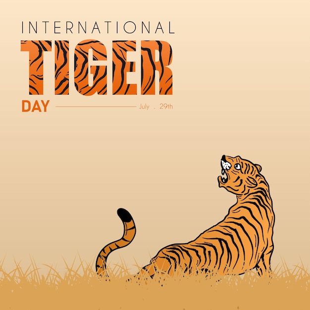 Vector illustration of a background for international tiger day july 29th great for greeting card