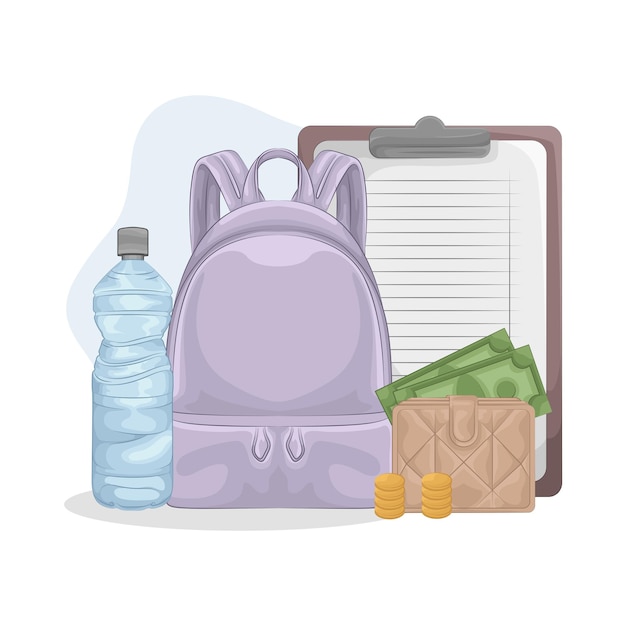 Illustration of backpack