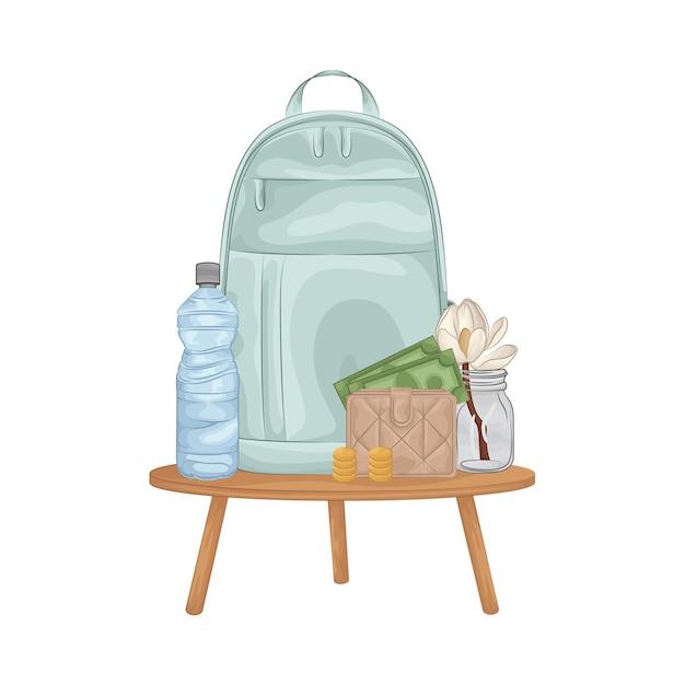 Illustration of backpack