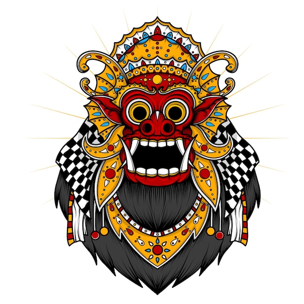 Illustration balinese barong white background