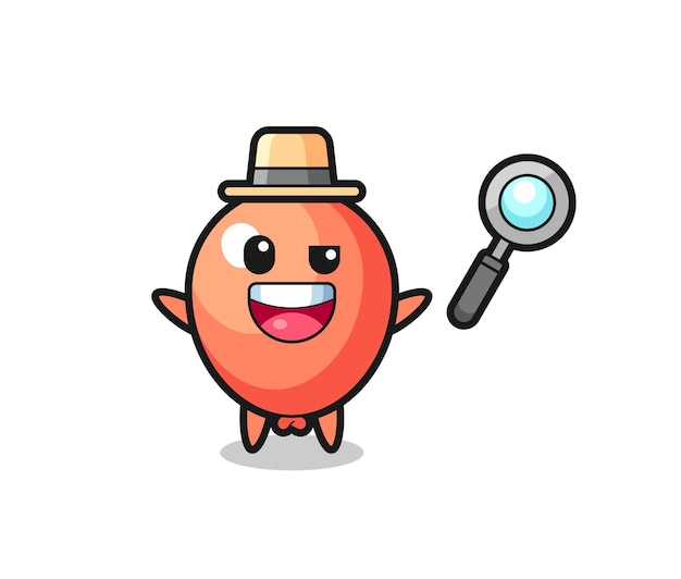 Illustration of the balloon mascot as a detective who manages to solve a case