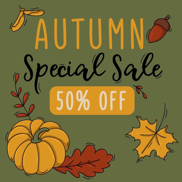 illustration of banner autumn special sale