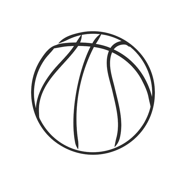 Illustration of a basketball outline isolated in white background basketball ball