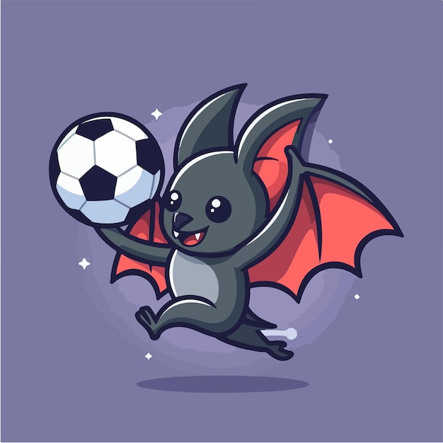 Vector illustration of a bat playing ball with a flat cartoon style and mascot concept