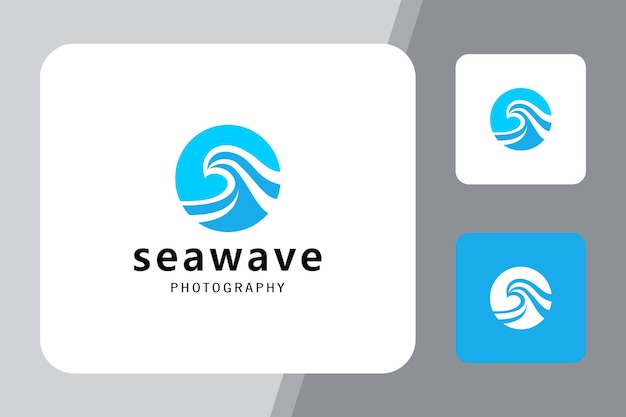 Illustration of a beautiful abstract wave in a circle logo design