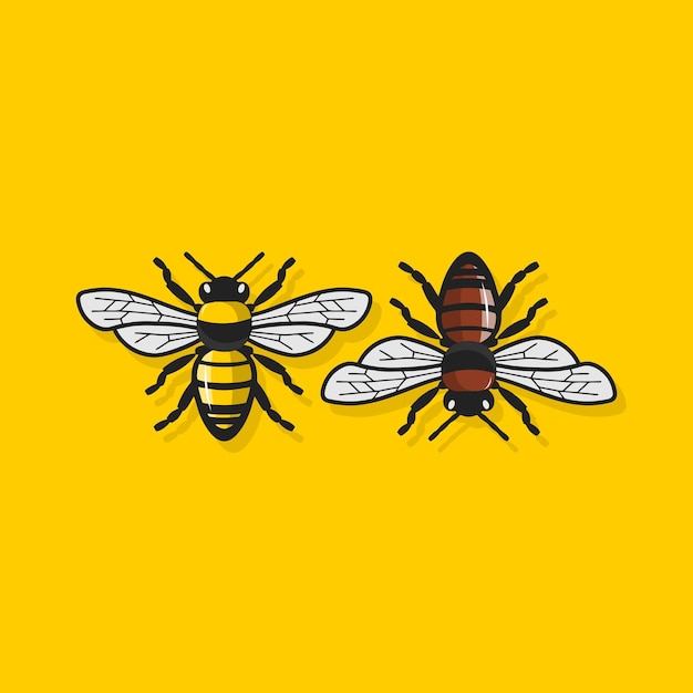 Illustration of bee in cartoon vector