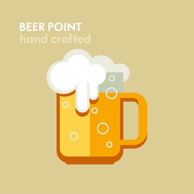 Illustration of a beer mug in a flat style