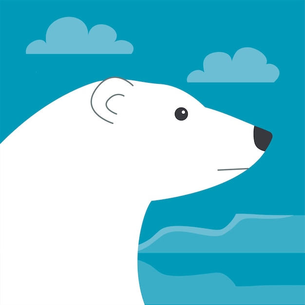 Illustration of a big polar white bear