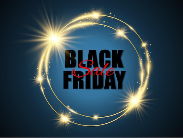 Illustration of black friday sale banner on backgroundAdvertising template