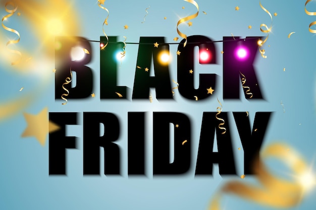 Illustration of black friday sale banner on backgroundAdvertising template