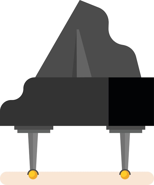 Illustration Of Black Piano Isolated On Transparent Background