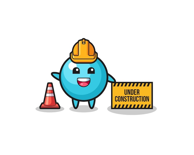 Illustration of blueberry with under construction banner