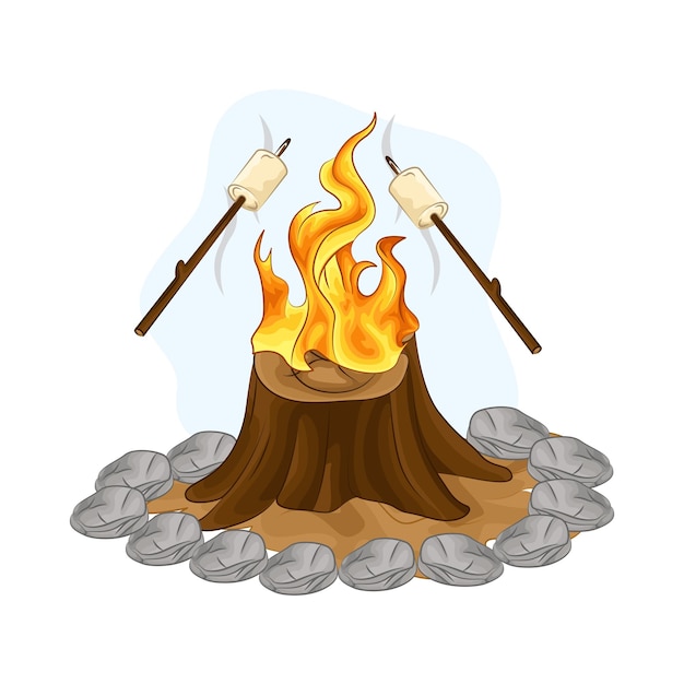 Illustration of bonfire