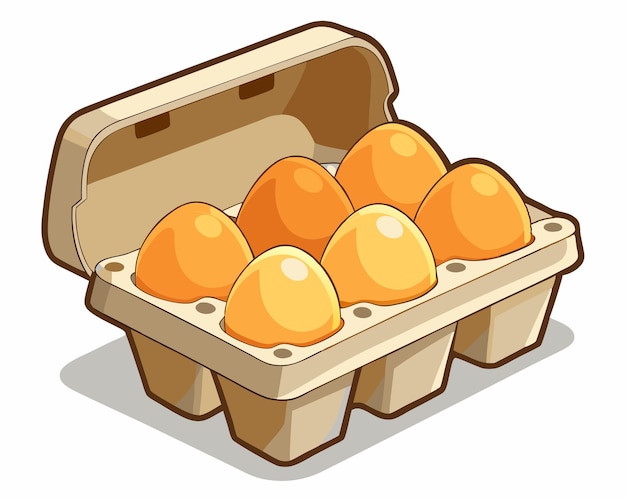 an illustration of a box of eggs that has a drawing of a chicken egg in it