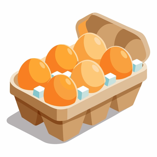 an illustration of a box of eggs that has a drawing of a chicken egg in it