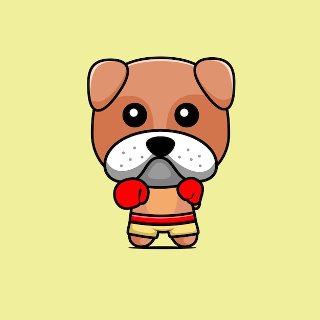 Illustration of a boxing bulldog vector design