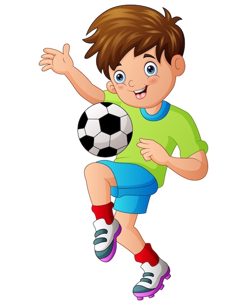 Illustration of a boy playing soccer