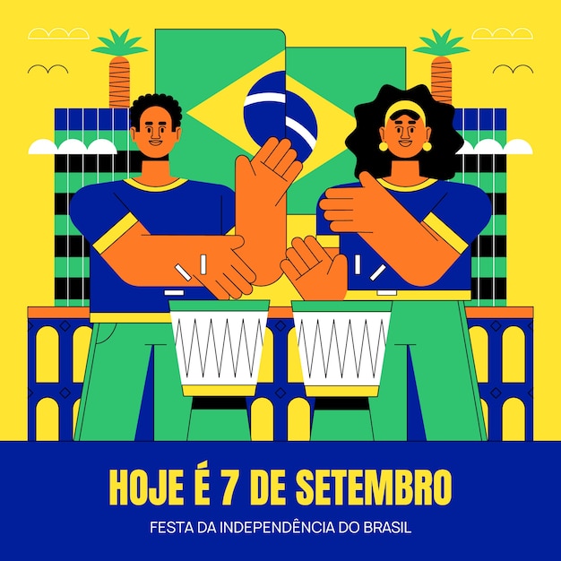 Illustration for brazilian independence day celebration