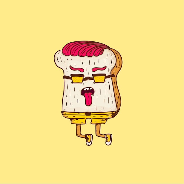 Illustration Bread Character Unique NFT Drawing