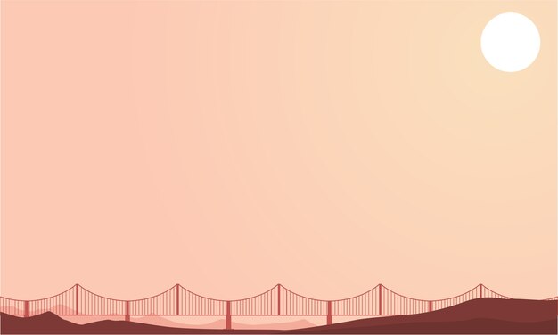 Illustration of bridge beauty landscape