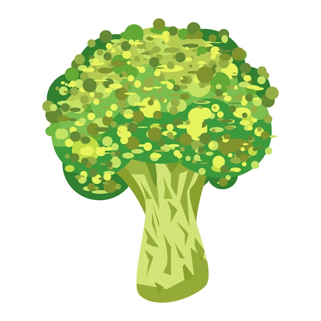 illustration of broccoli icon in flat style