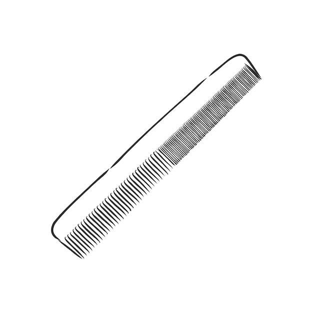 Illustration of brush on white, brush hair, vector sketch illustration