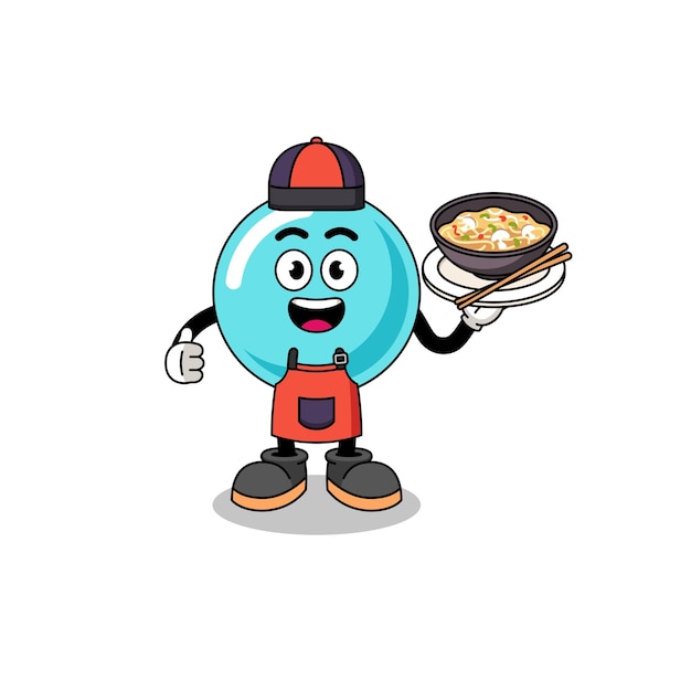 Illustration of bubble as an asian chef