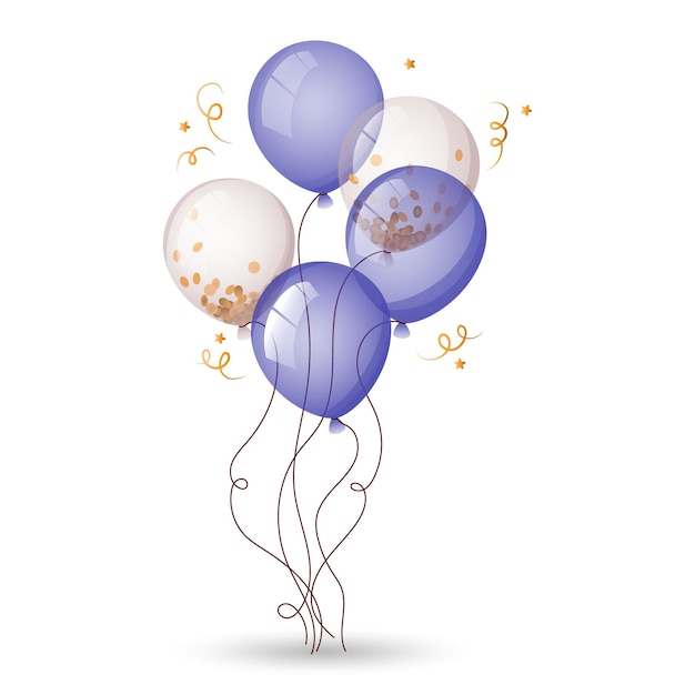 Vector illustration of a bunch of balloons illustration of balloons blue and white balloons