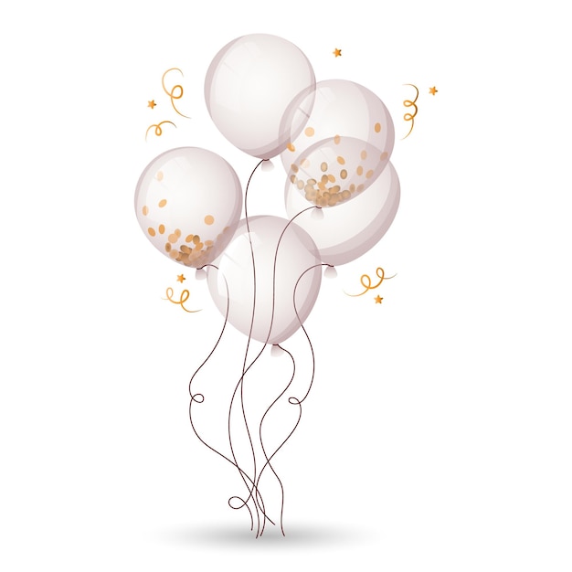 illustration of a bunch of balloons illustration of balloons white balloons transparent confetti