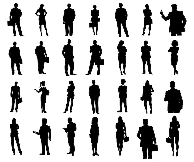 Illustration of business people silhouettes