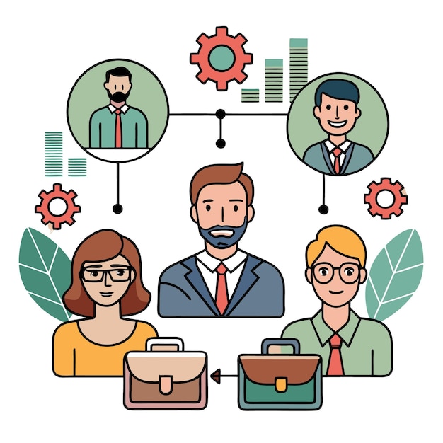 Vector illustration of business teamwork and collaboration concepts