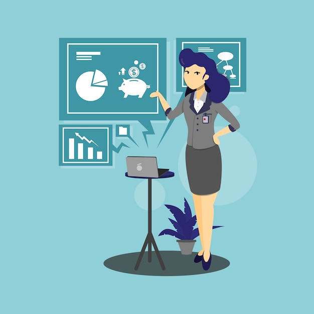 Illustration of business woman character