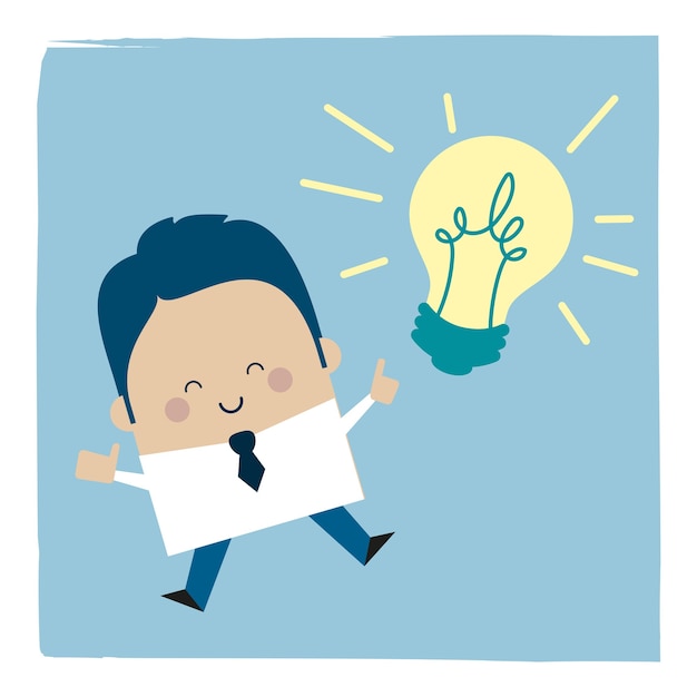 Illustration of a businessman having an idea