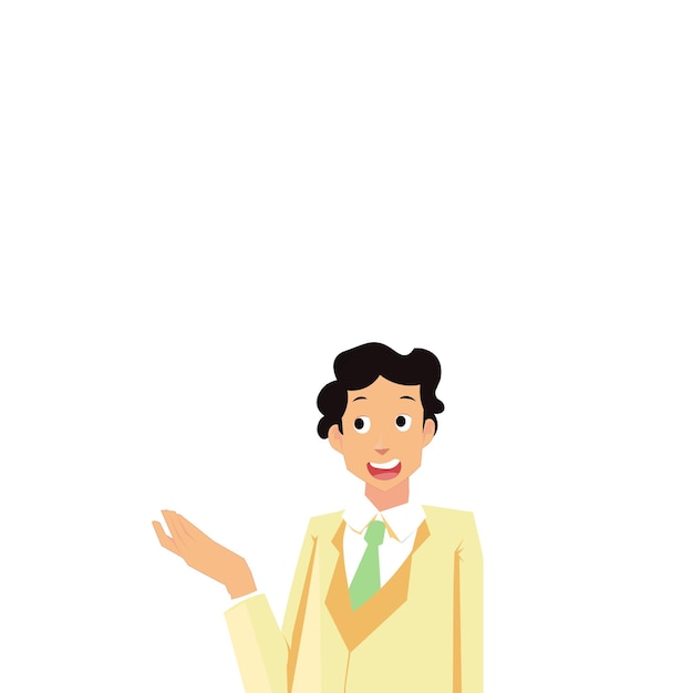 Illustration Of A Businesswoman Standing Alone Presenting New Amazing Ideas For Their Own Success Female Showing Her Palm Sharing Knowledge To Enhance Skill