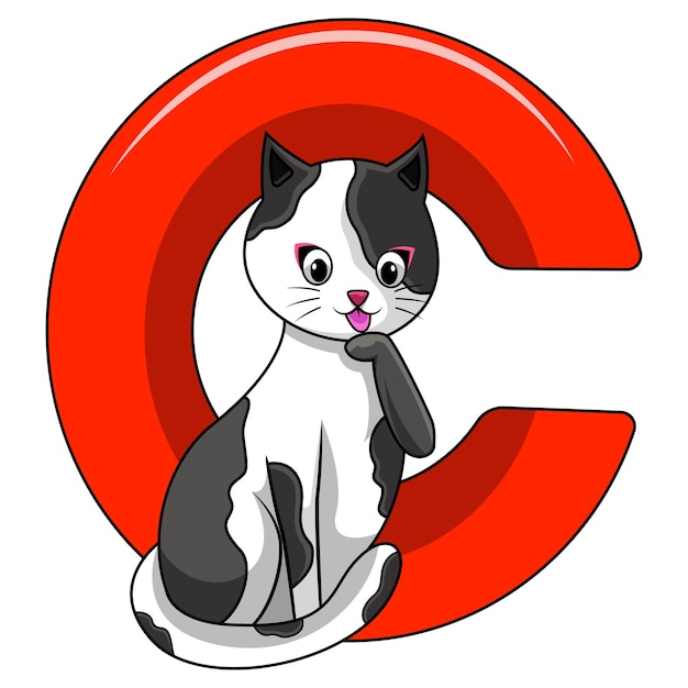 Illustration of C letter for Cat