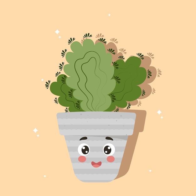 illustration of a cactus in a pot, ready-made banner with a cactus in a pot,Caring for houseplants