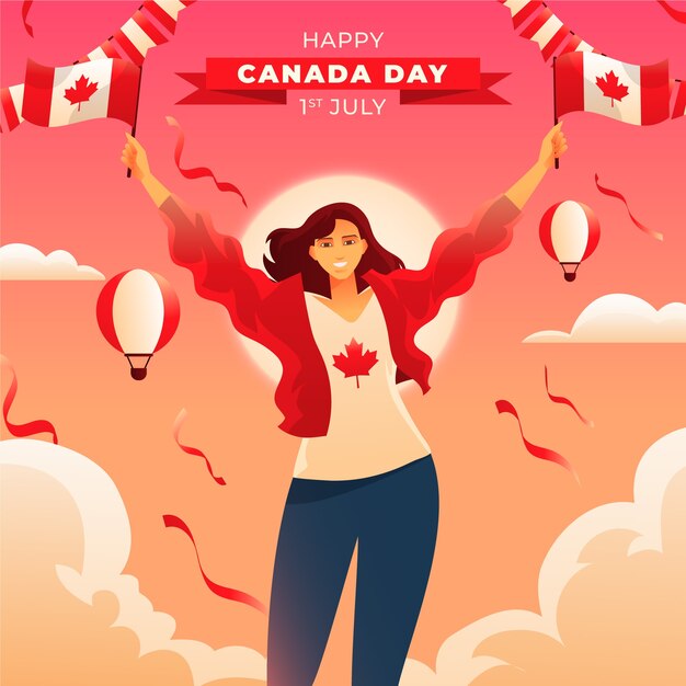 Vector illustration for canadian national day celebration