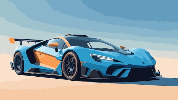 Vector illustration of a car against a blue sky background