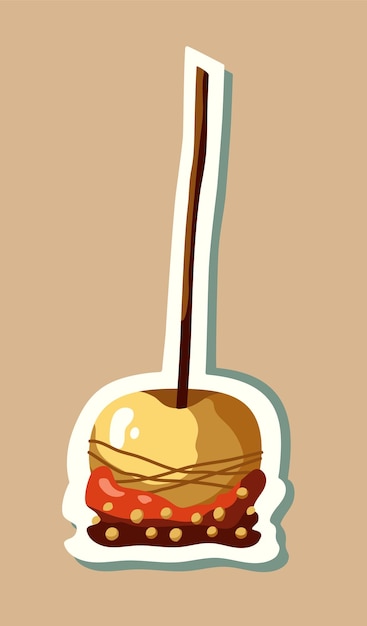 Illustration of caramel appl Sticker