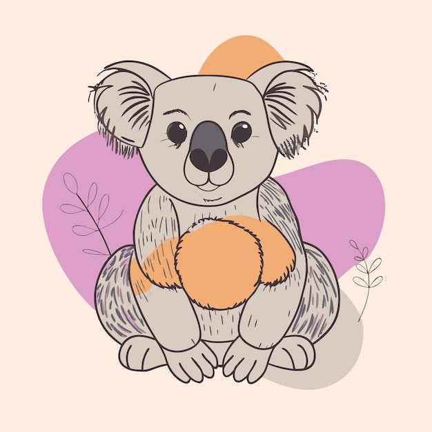 Vector illustration of cartoon koala