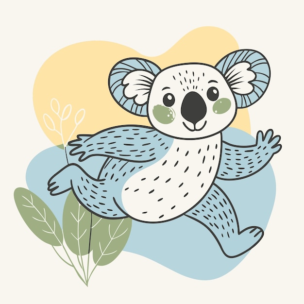 Vector illustration of cartoon koala