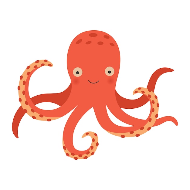 Illustration of cartoon octopus