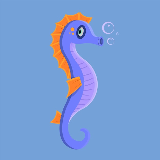 illustration of a cartoon seahorse