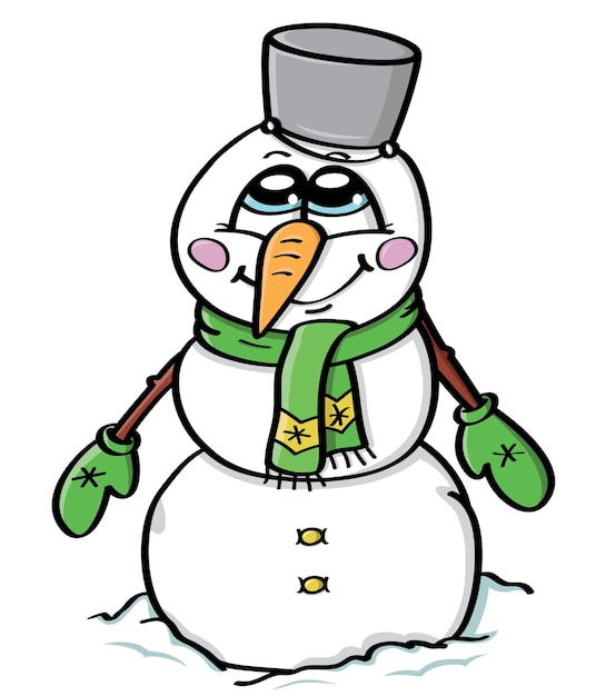 Illustration of cartoon snowman